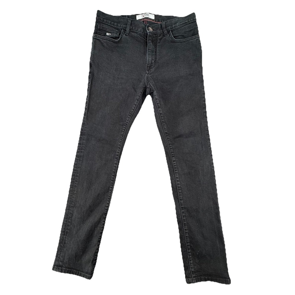 Tommy Hilfiger Jeans Mens 32x32  Black‎ Black Cotton Stretch Straight Leg